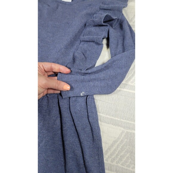 ZARA Girls Knit Ruffle Sweater Dress Blue Size 7 (122 cm)‎ – Winter Collection - Picture 3 of 4